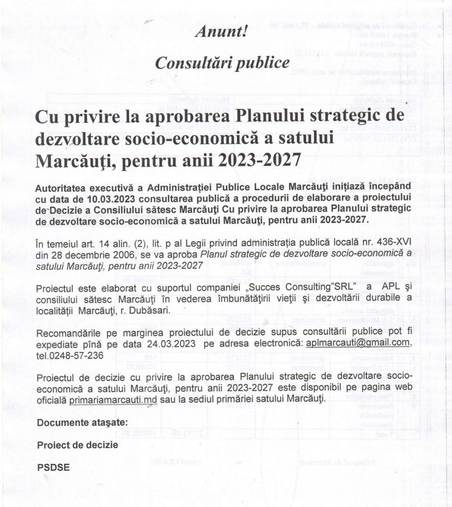 Anunt consultări
