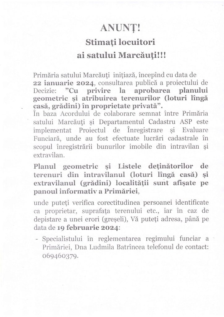 ANUNŢ
